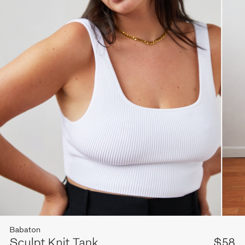 Aritizia Sculpt Knit Tank in white size small